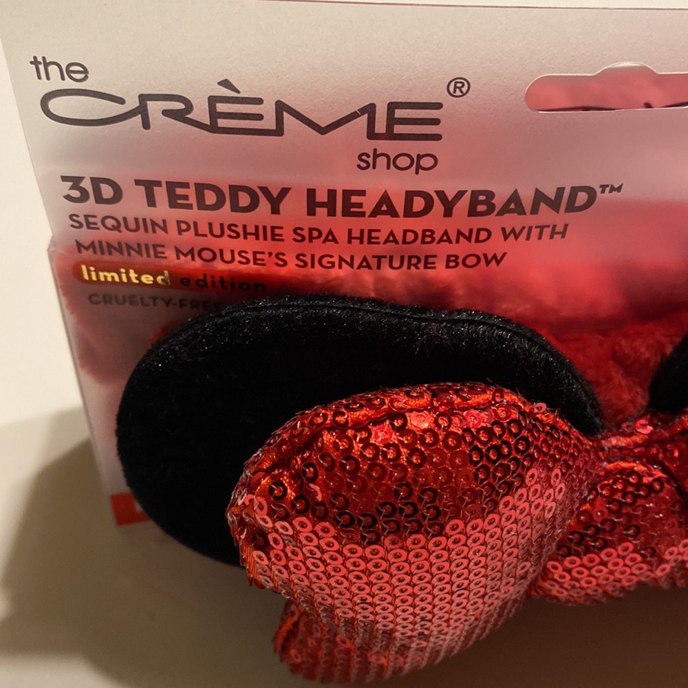 NEW Minnie Mouse 3D Teddy Headband. Has red sequins and black ears. - Picture 3 of 6
